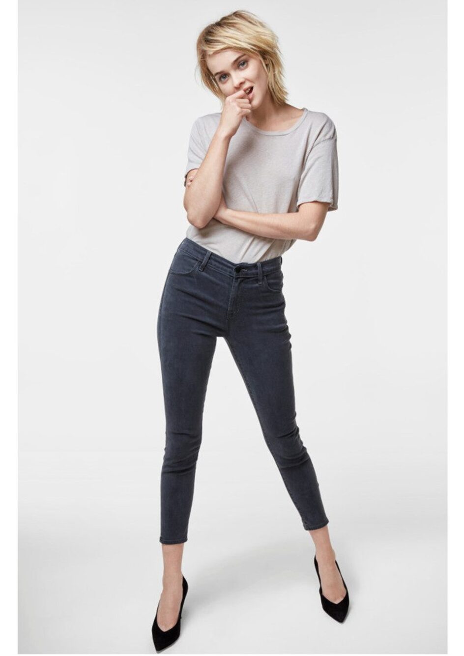 J Brand Alana High Rise Cropped Skinny Jeans Dust Gray Indie Sleaze Minimalist